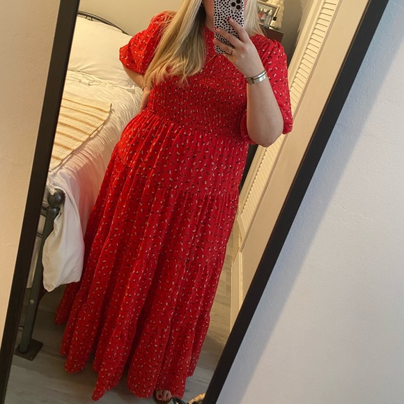 ASOS Curve Dresses & Skirts - ASOS Curve Red Floral Maxi Dress